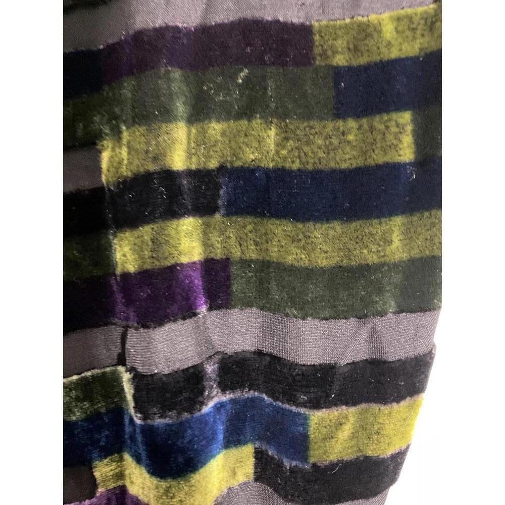 Multicolor Velvet Patterned Women's Scarf - Picture 7 of 7